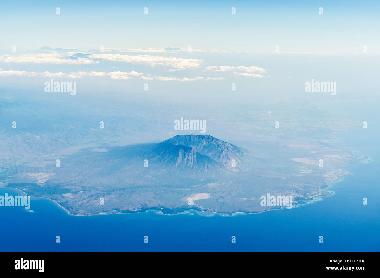 Aerial view of baluran national park in java indonesia Stock Photo