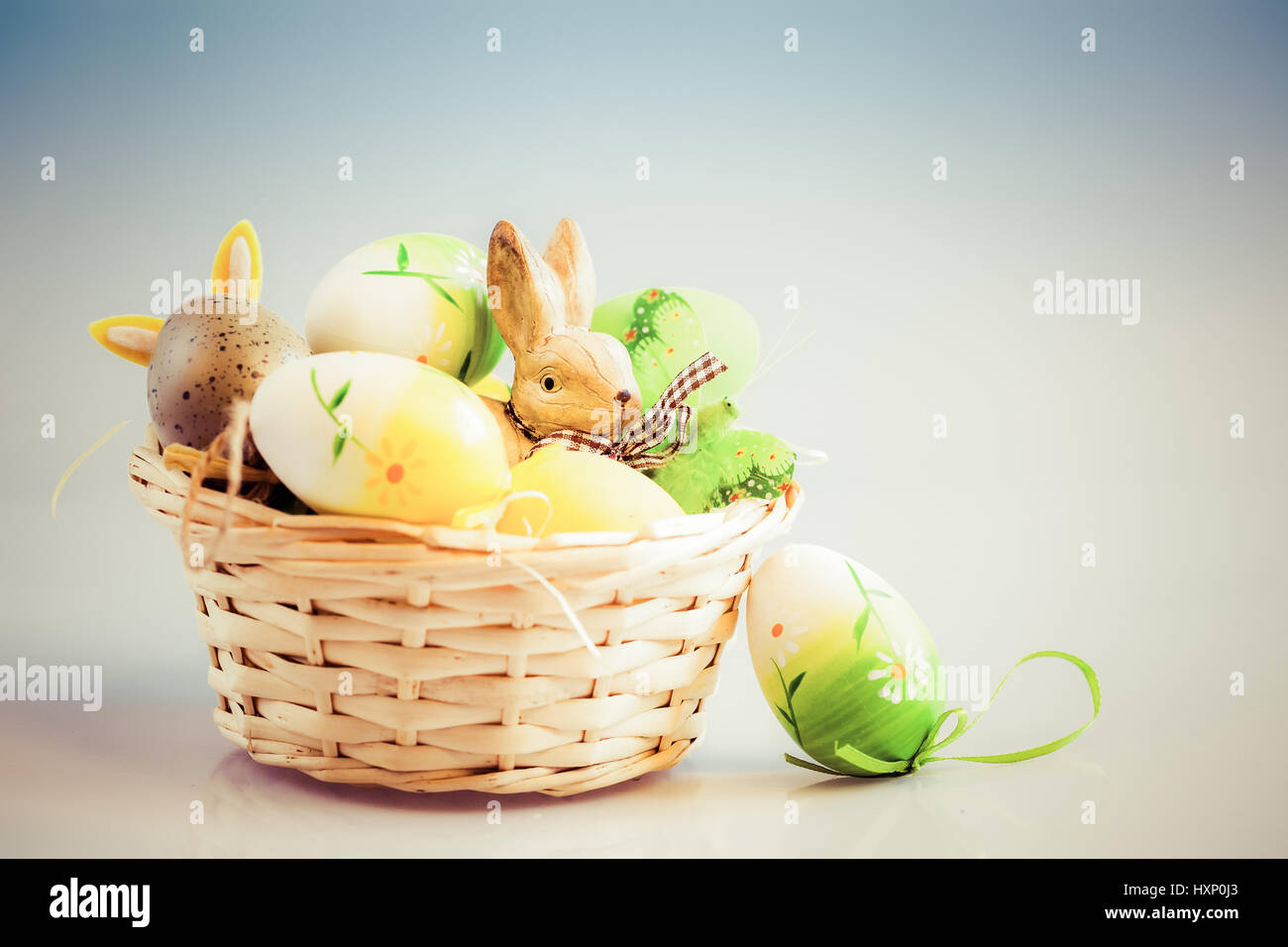 easter eggs and bunny Stock Photo - Alamy