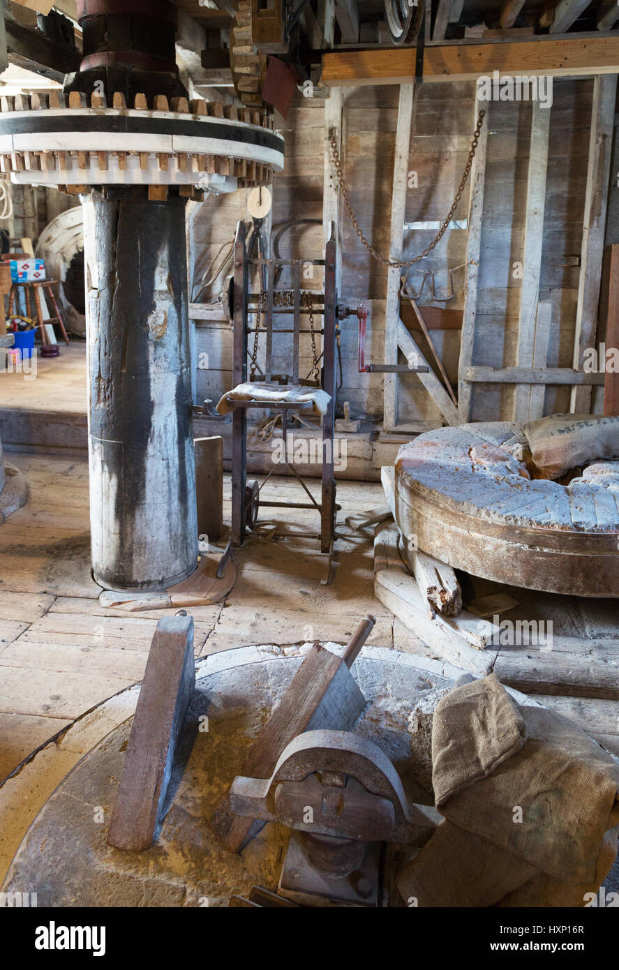 Water Mill interior workings, UK Stock Photo