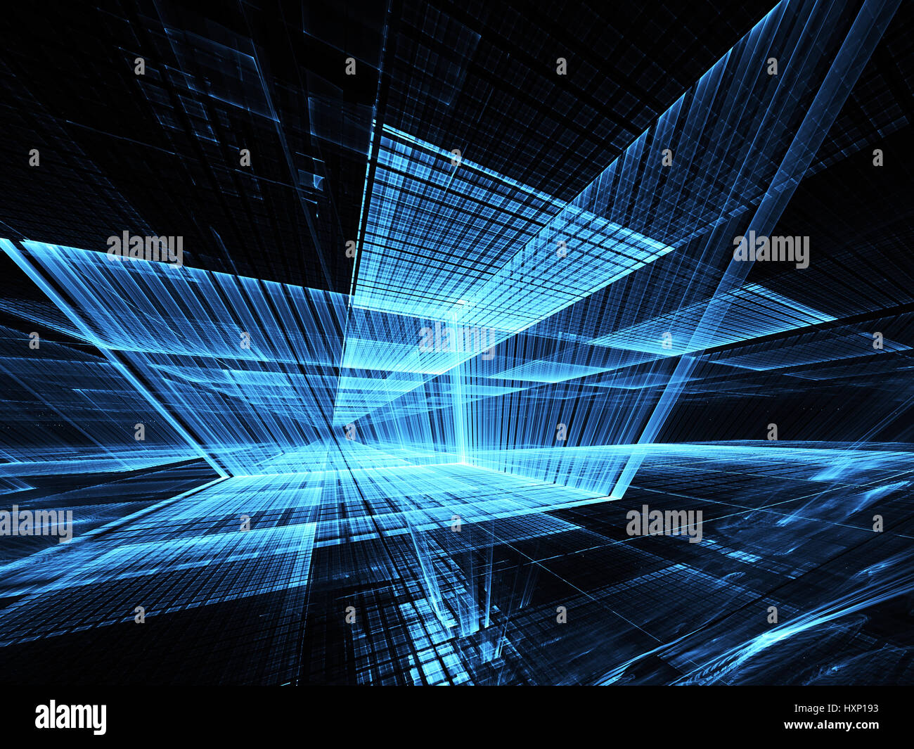 Computer generated abstract tehnology image. Three-dimensional fractal ...