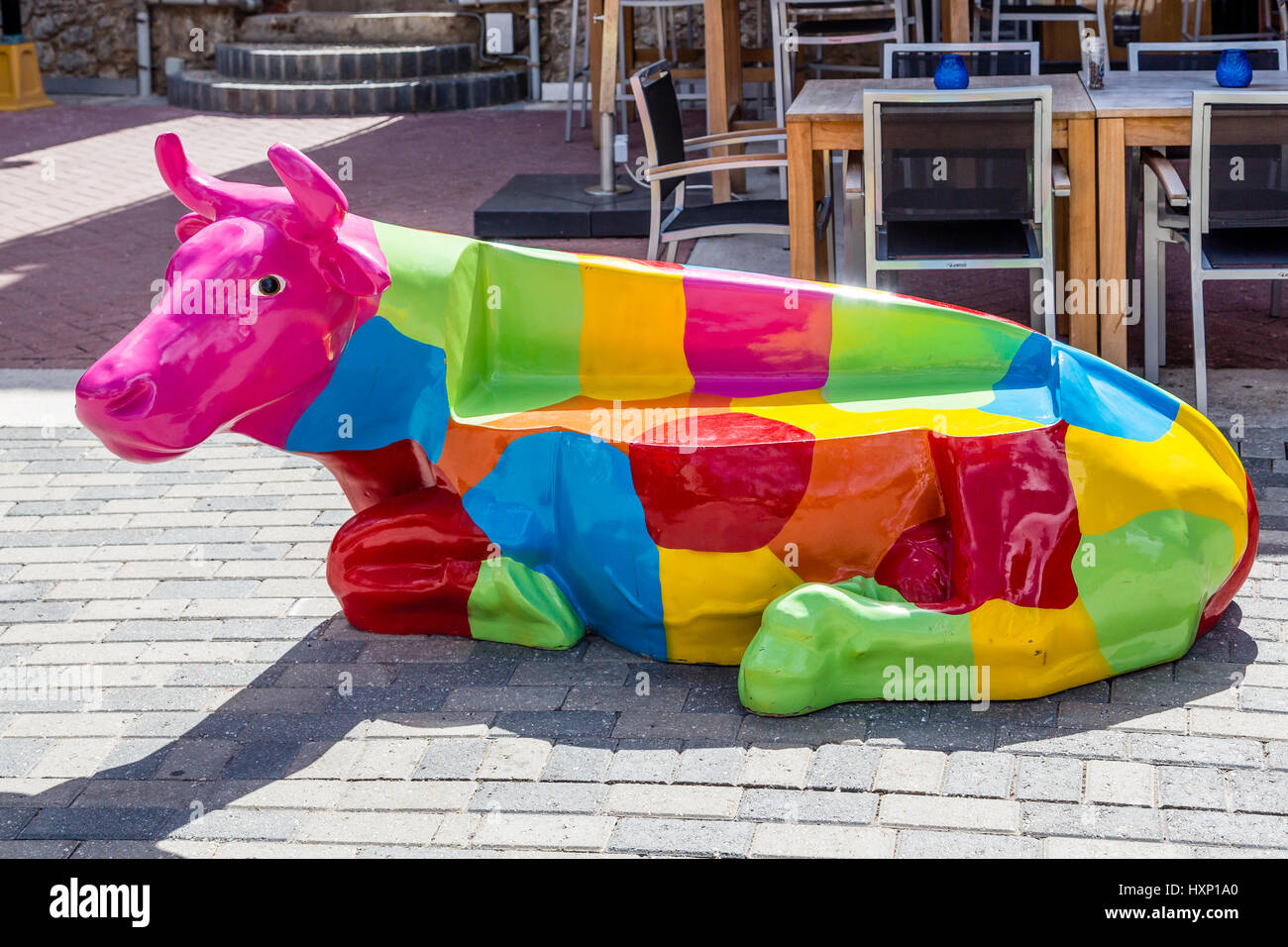 Colorful Cow in Curacao Stock Photo - Alamy