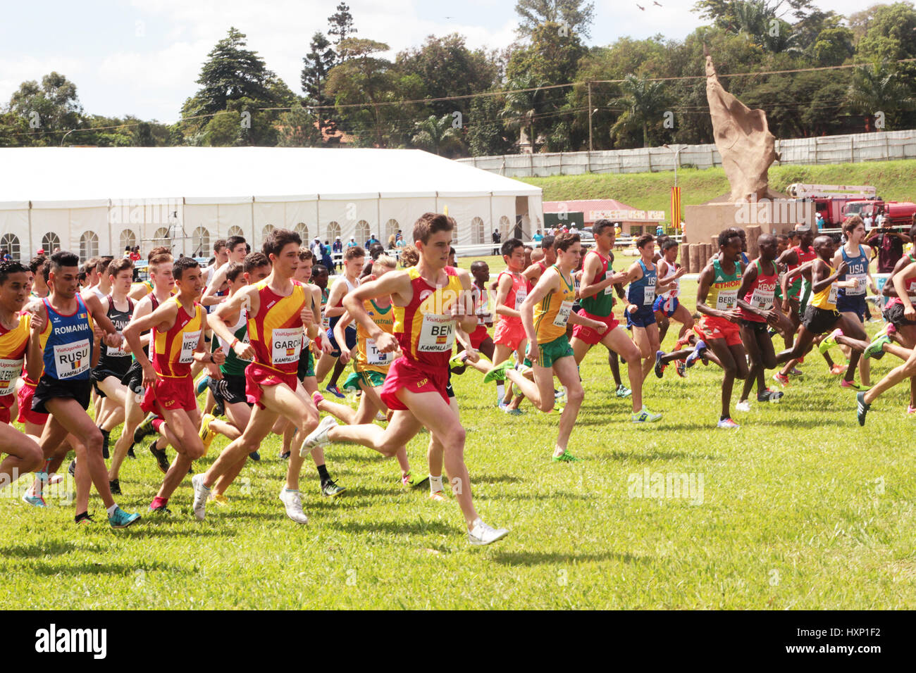 Athletes battle it out during the IAAF World Cross Country