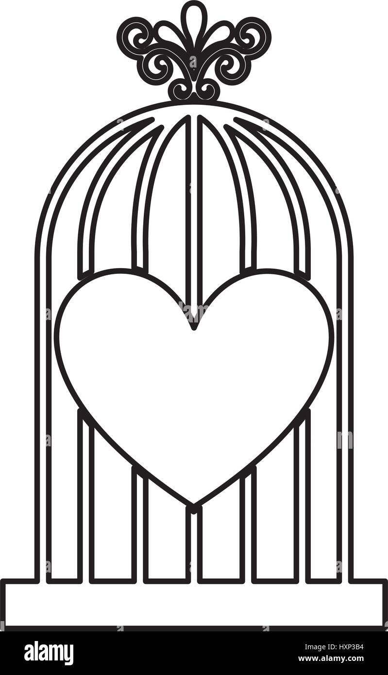 bird cage with heart isolated icon Stock Vector Image & Art - Alamy