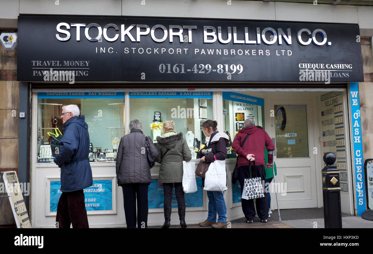 A pawnbrokers shop in  Stockport, Greater Manchester Stock Photo
