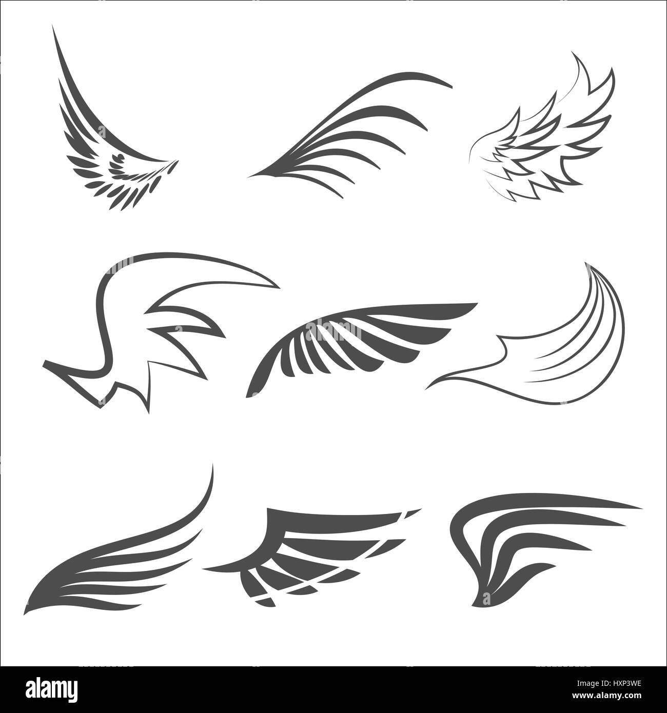 Set of Wings Stock Vector Image & Art - Alamy