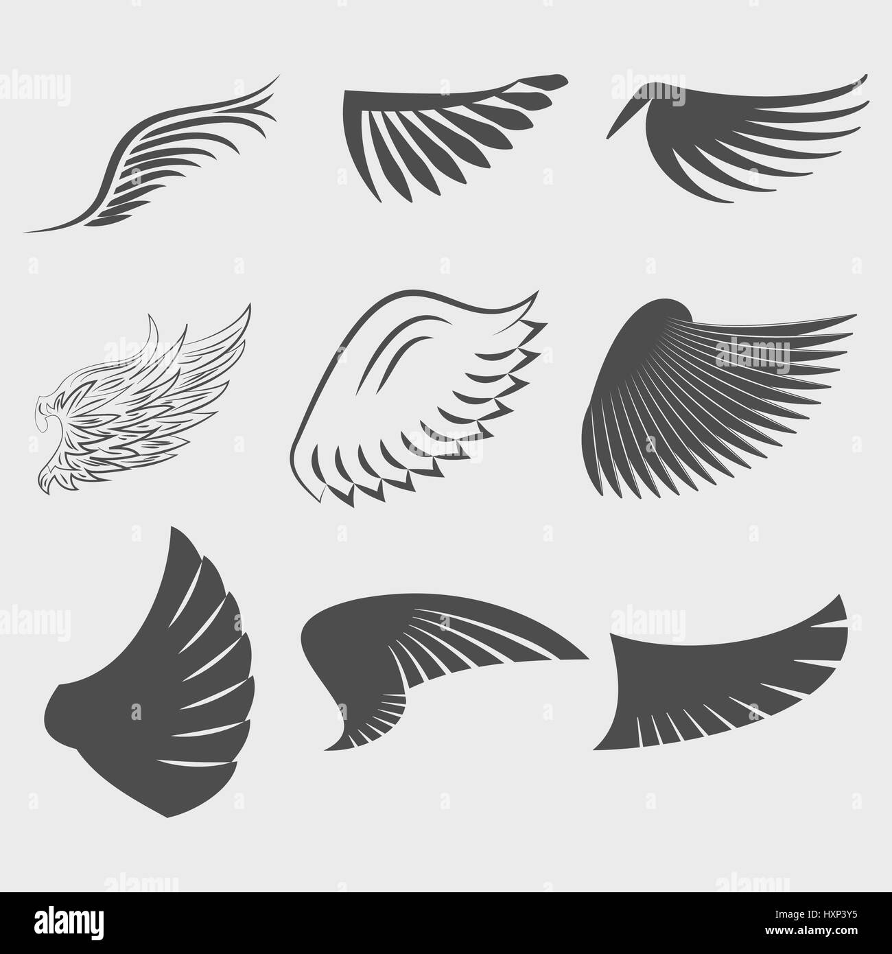 Set of Wings Stock Vector Image & Art - Alamy