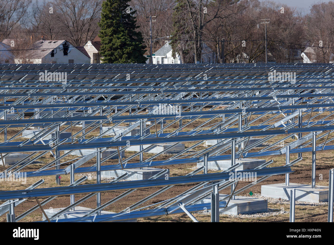 Detroit, Michigan A 2 megawatt solar installation under construction