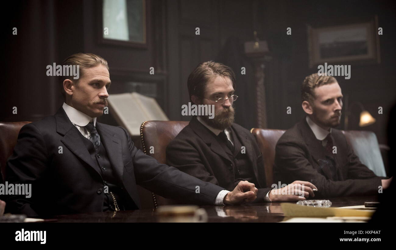 RELEASE DATE: April 14, 2017 TITLE: The Lost City Of Z STUDIO: Amazon Studios DIRECTOR: James Gray PLOT: A true-life drama, centering on British explorer Col. Percival Fawcett, who disappeared while searching for a mysterious city in the Amazon in the 1920s STARRING: Charlie Hunnam as Percy Fawcett, Robert Pattinson as Henry Costin (Credit: © Amazon Studios/Entertainment Pictures/ZUMAPRESS.com) Stock Photo