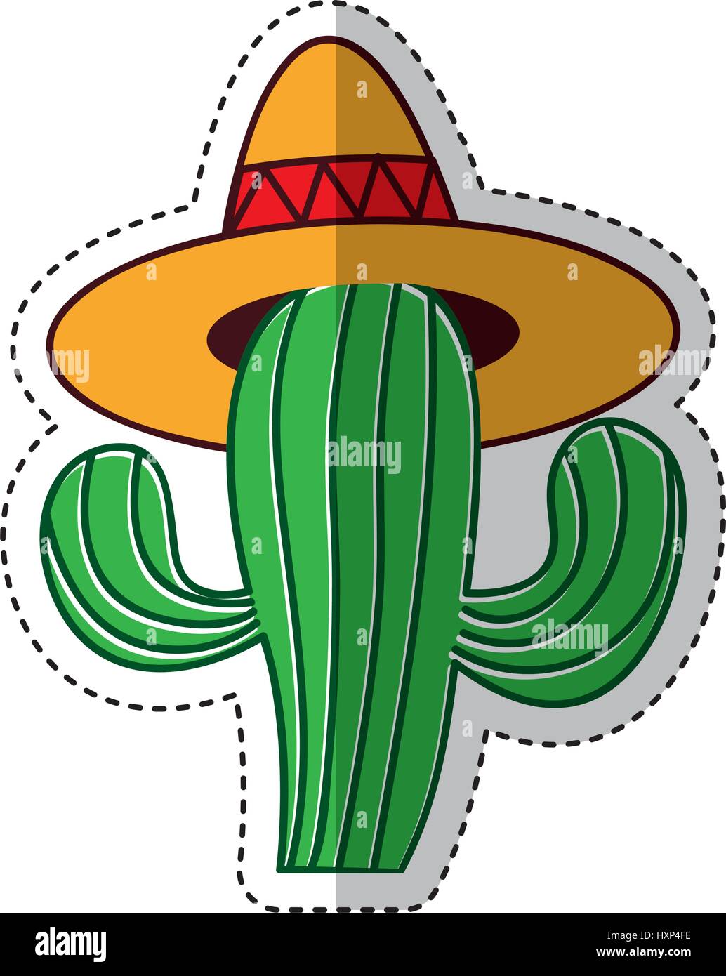 mexican cactus with hat isolated icon Stock Vector Image & Art - Alamy