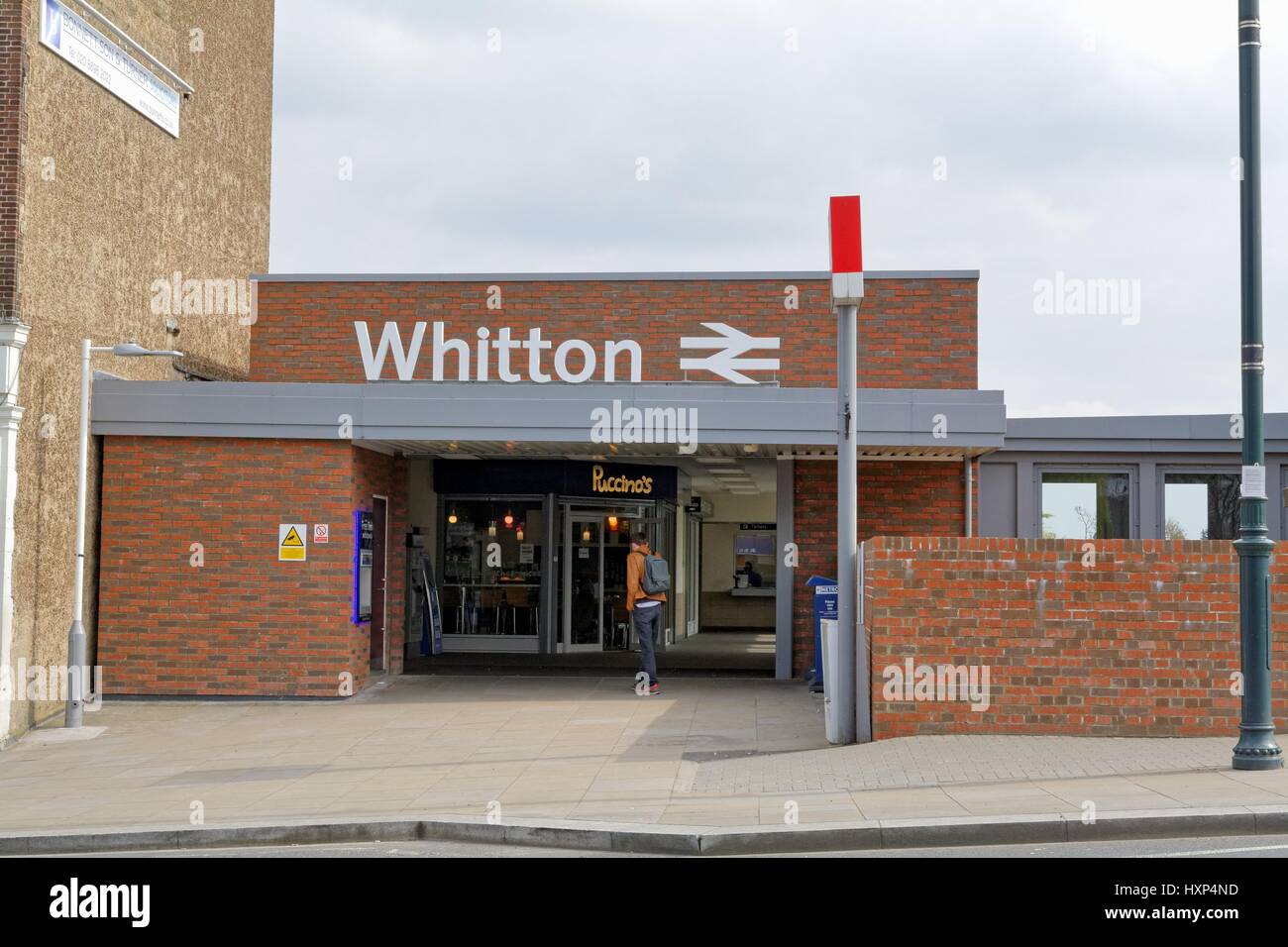 Entrance to Whitton station Twickenham West London UK Stock Photo