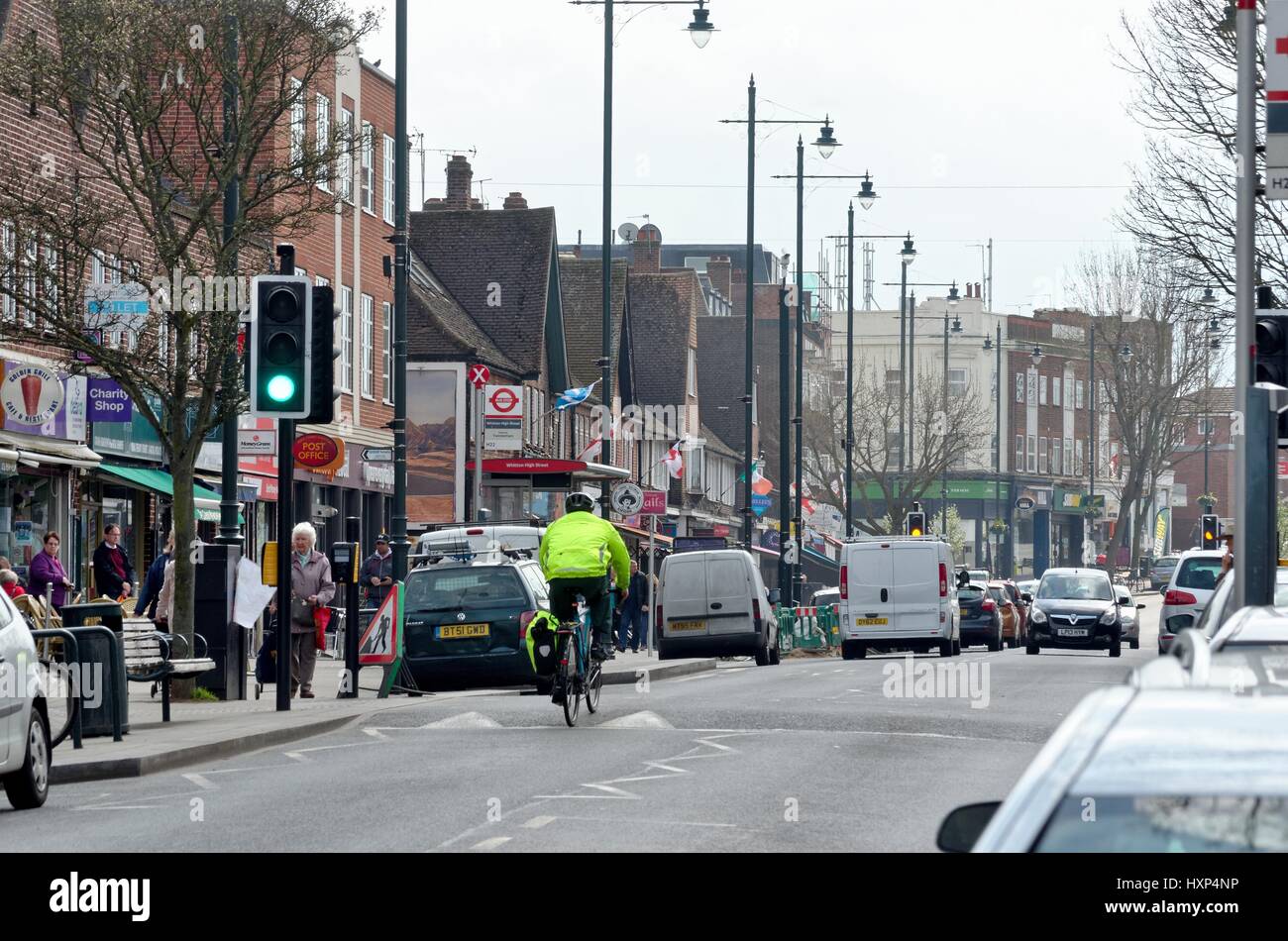 Busy Whitton high street Twickenham west London uk Stock Photo Alamy