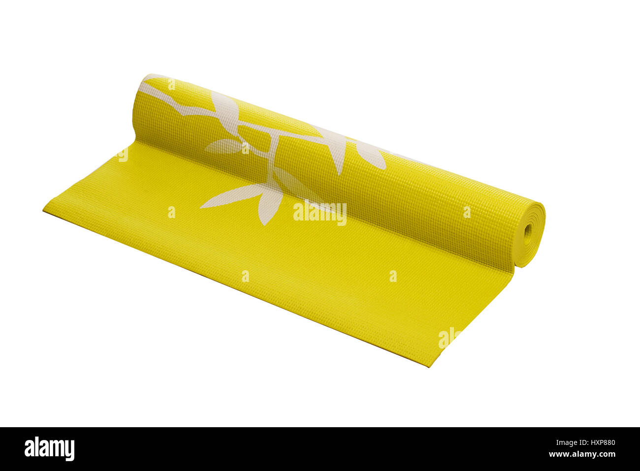 yellow yoga mat on a white background ,isolated Stock Photo Alamy