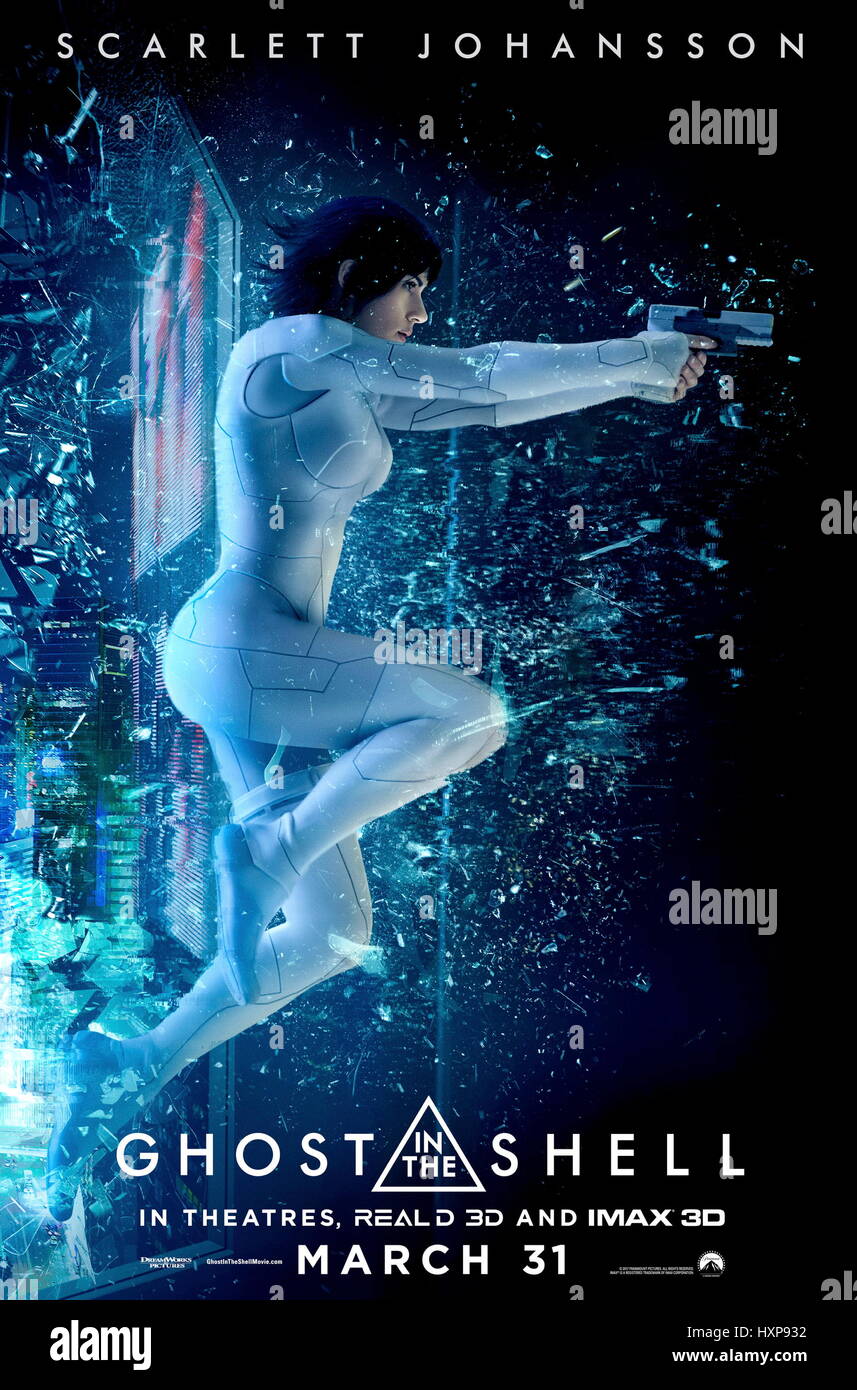 RELEASE DATE: March 31, 2017 TITLE: Ghost in the Shell STUDIO: DreamWorks DIRECTOR: Rupert Sanders PLOT: In the near future, Major is the first of her kind: A human saved from a terrible crash, who is cyber-enhanced to be a perfect soldier devoted to stopping the world's most dangerous criminals STARRING: Scarlett Johansson as Major, Poster Art. (Credit: © DreamWorks/Entertainment Pictures/ZUMAPRESS.com) Stock Photo
