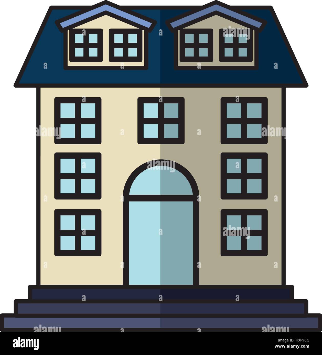 City street front concrete residential building Stock Vector Images - Alamy