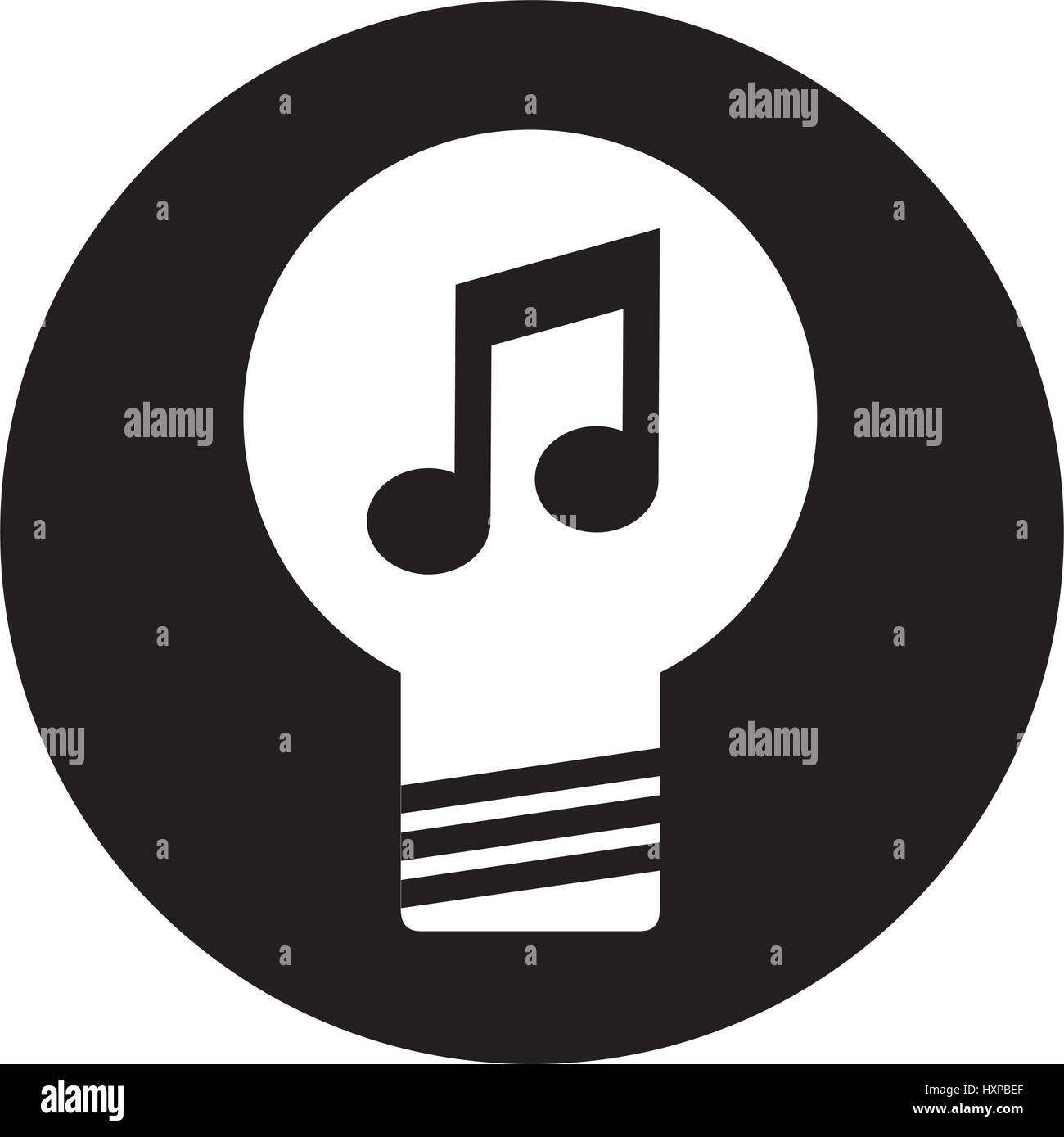 Note Bulb Symbol bulb light with music note vector illustration design Stock Vector ...