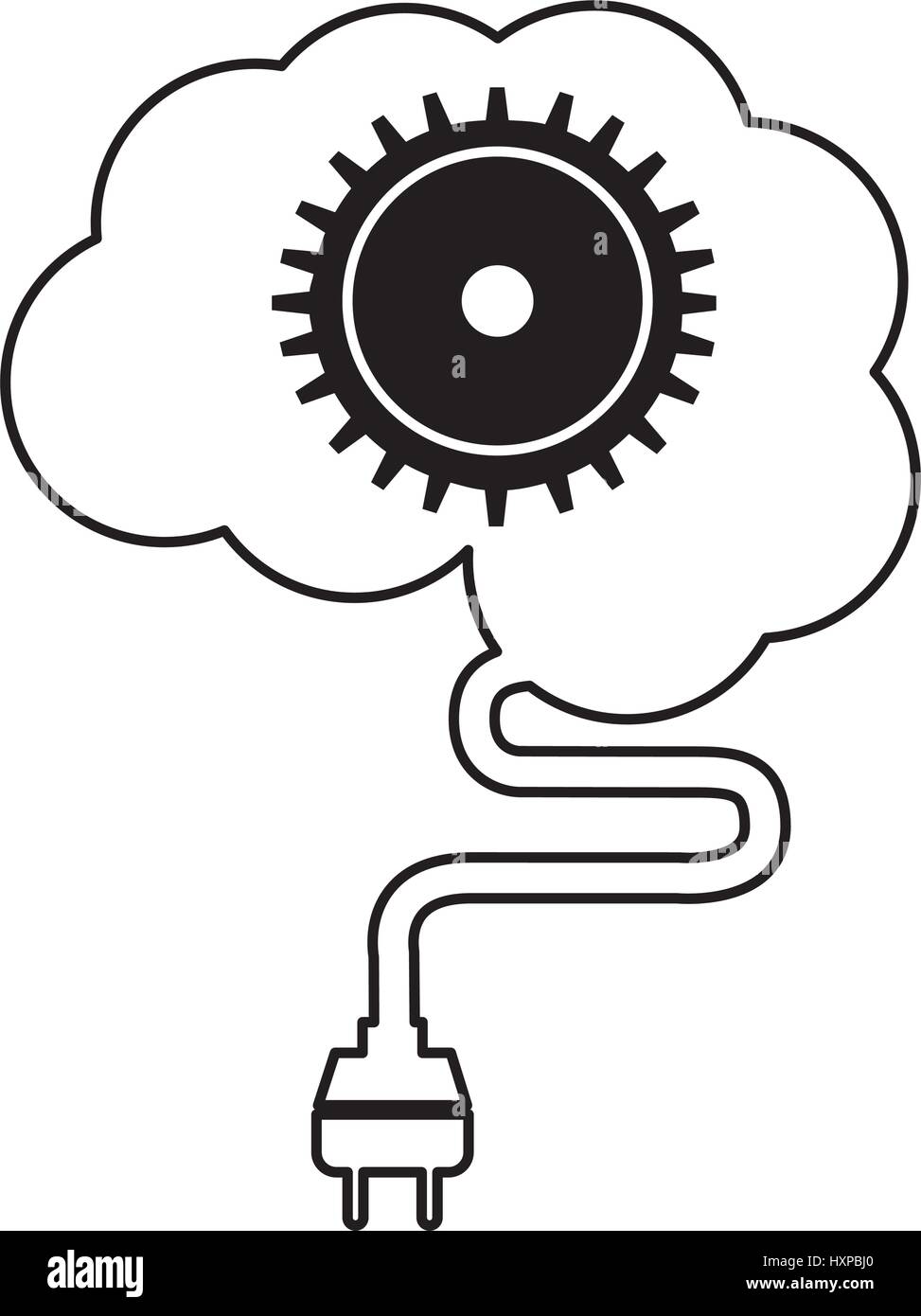 brain connected with gear vector illustration design Stock Vector Image ...