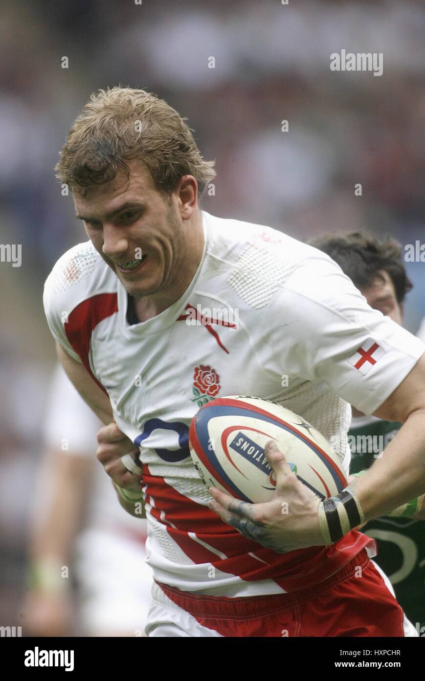 TOM CROFT ENGLAND & LEICESTER TIGERS RU TWICKENHAM LONDON ENGLAND 15 March 2008 Stock Photo