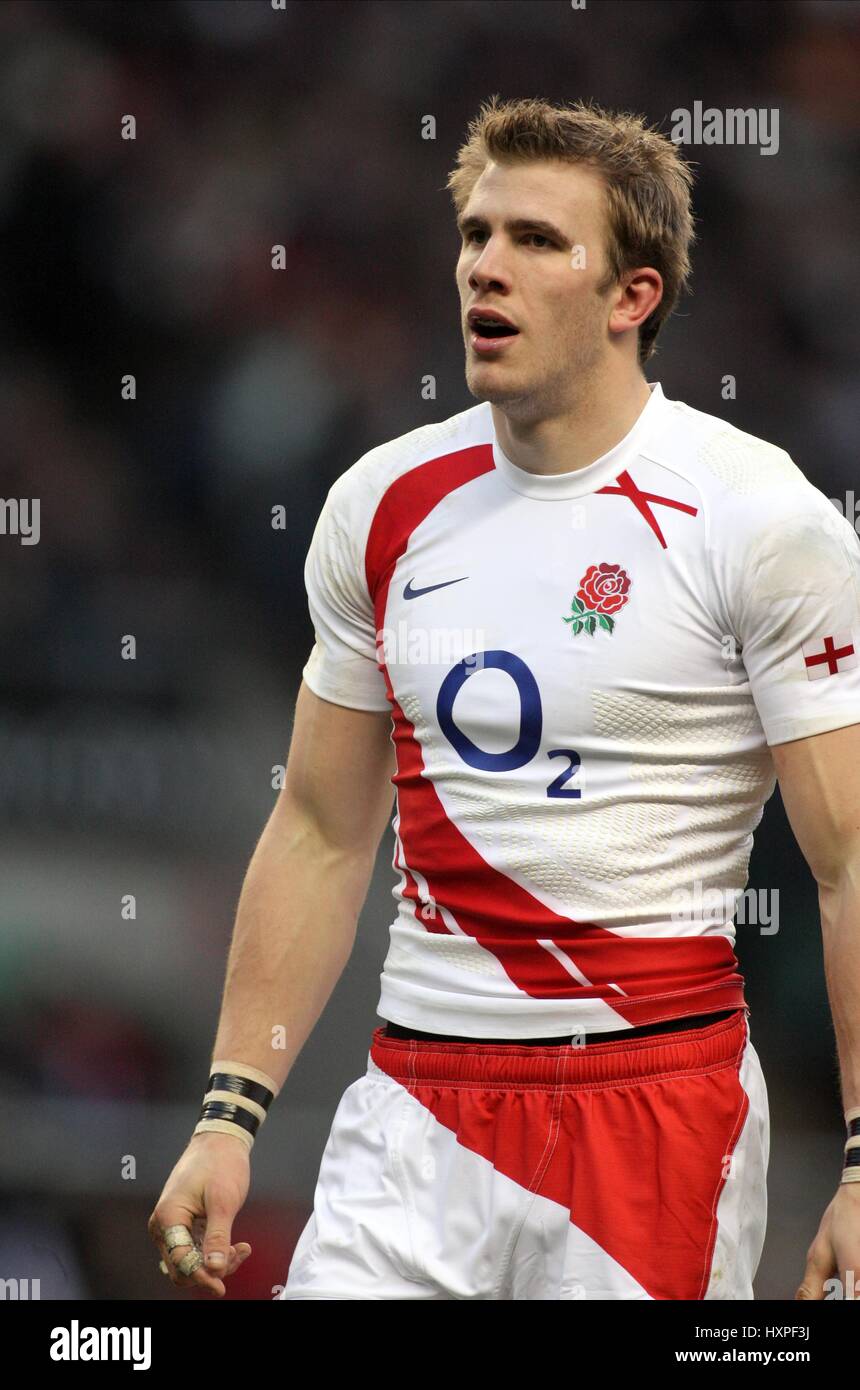 TOM CROFT ENGLAND & LEICESTER TIGERS RU TWICKENHAM MIDDLESEX ENGLAND 07 February 2009 Stock Photo