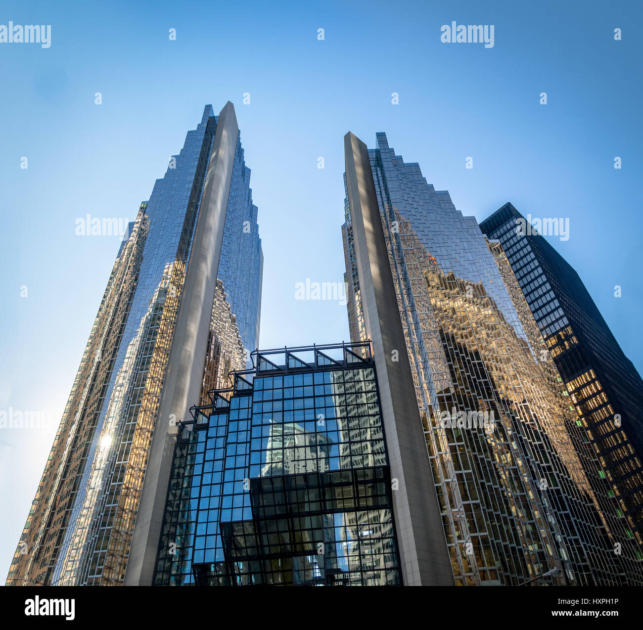 Modern skyscrapers in the Financial District of downtown Toronto - Toronto, Ontario, Canada Stock Photo