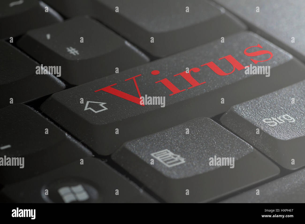 PC keyboard with label Virus, PC-Tastatur mit Aufschrift Virus Stock Photo  - Alamy