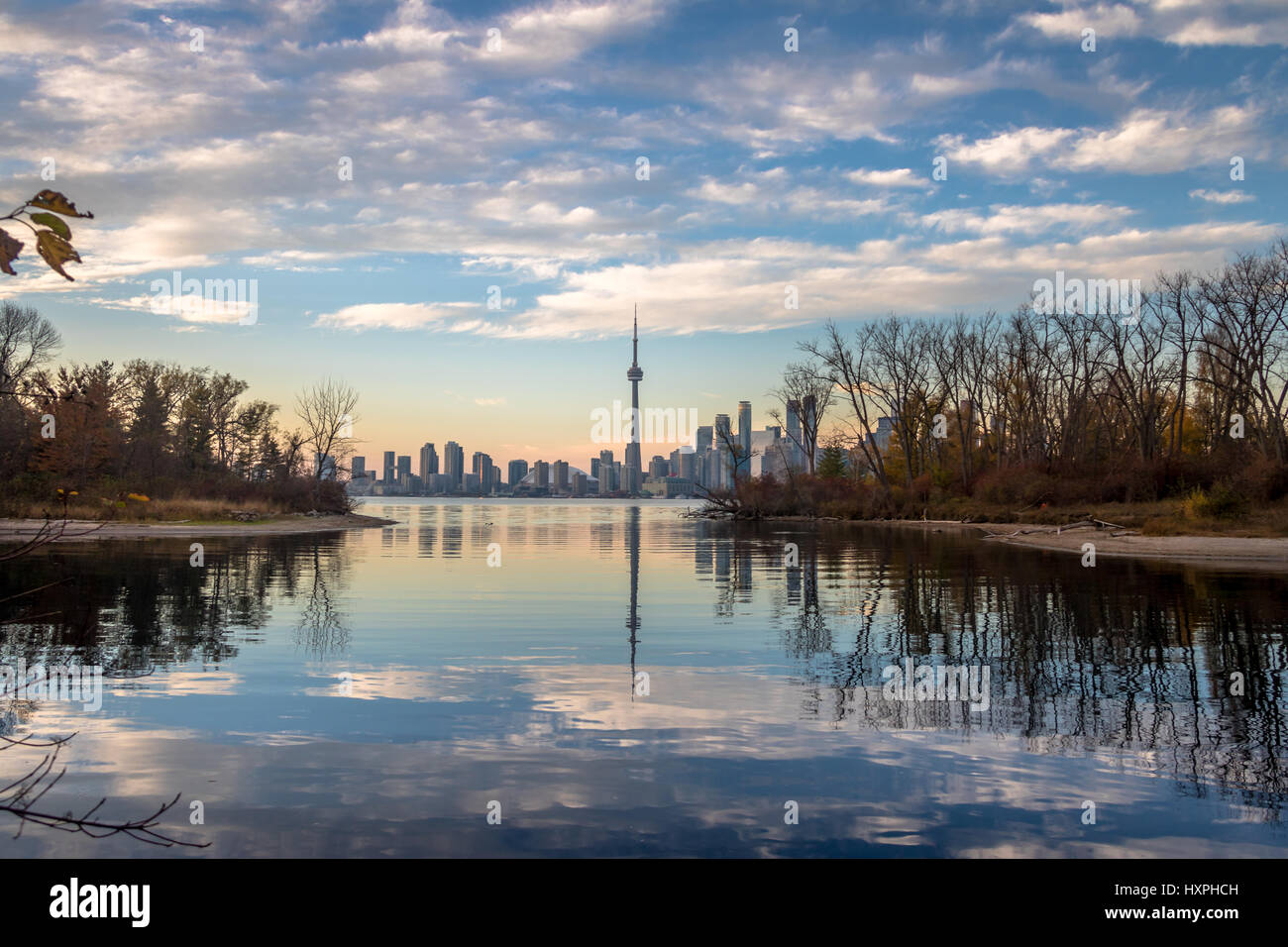 Toronto Skyline view from Toronto Islands - Toronto, Ontario, Canada Stock Photo