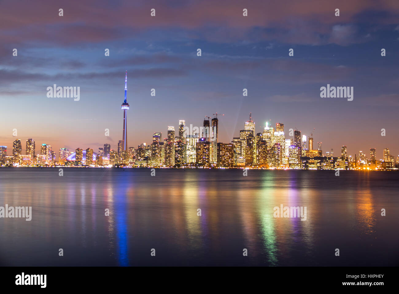Toronto Skyline at night - Toronto, Ontario, Canada Stock Photo