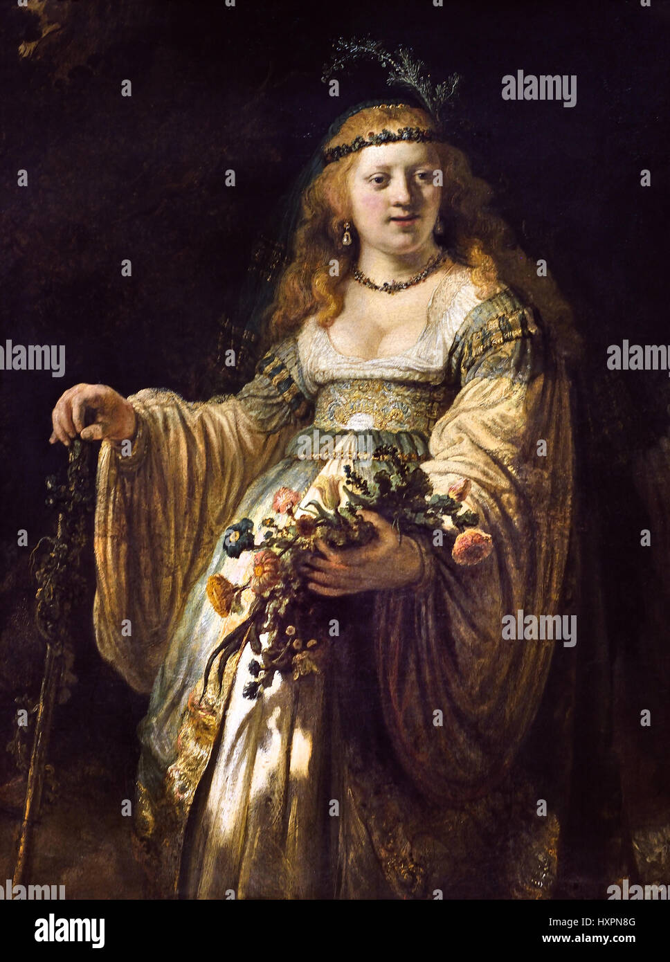 Saskia van Uylenburgh in Arcadian Costume Rembrandt 1635 Rembrandt Harmenszoon van Rijn1606–1669 Dutch The Netherlands Stock Photo