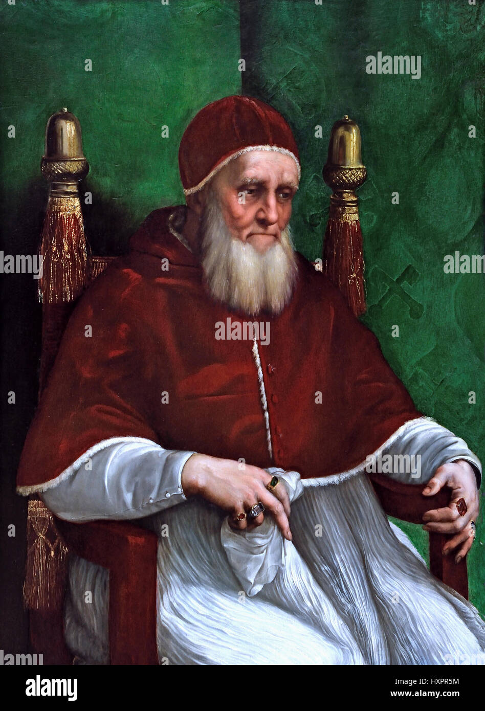 Portrait of Pope Julius II 1511 Raphael 1483-1520 Raffaello Sanzio da Urbino Italian Italy Stock Photo
