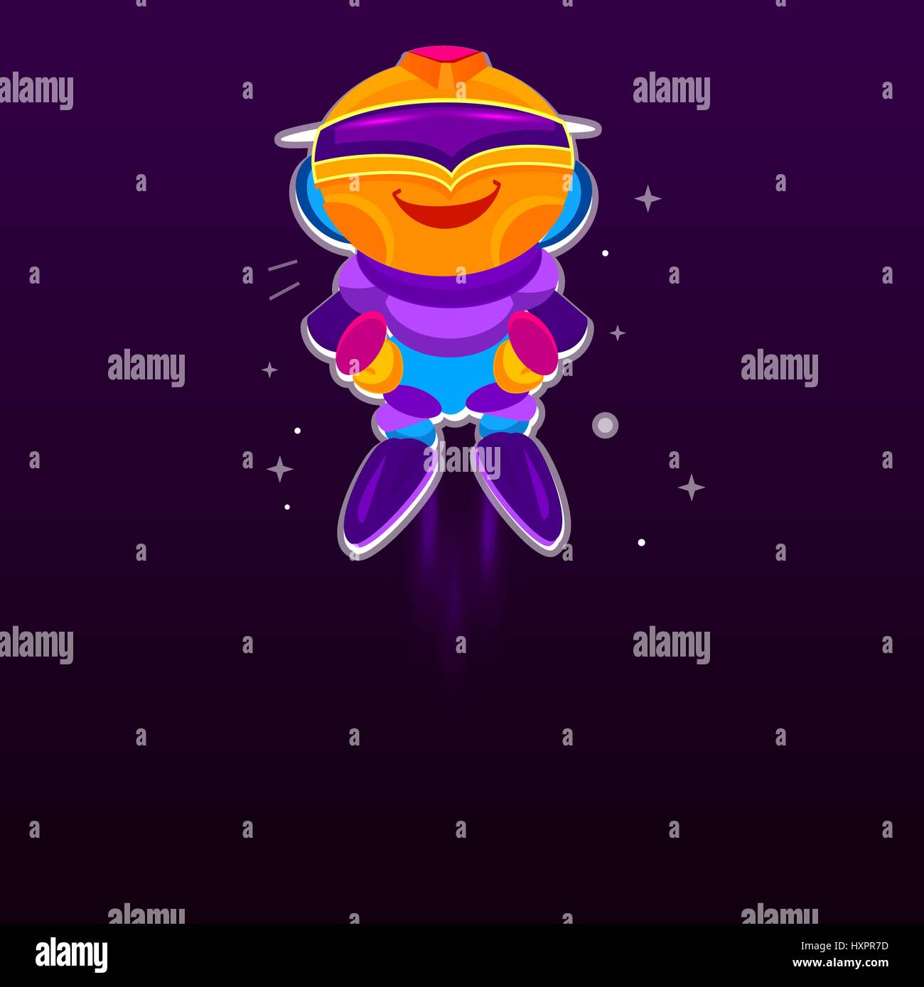 Friendly Android Robot Character. Vector Cartoon Stock Vector Image