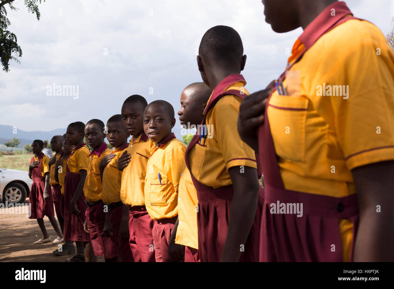 Pupils at a school near Kasese, Western Uganda. Stock Photo