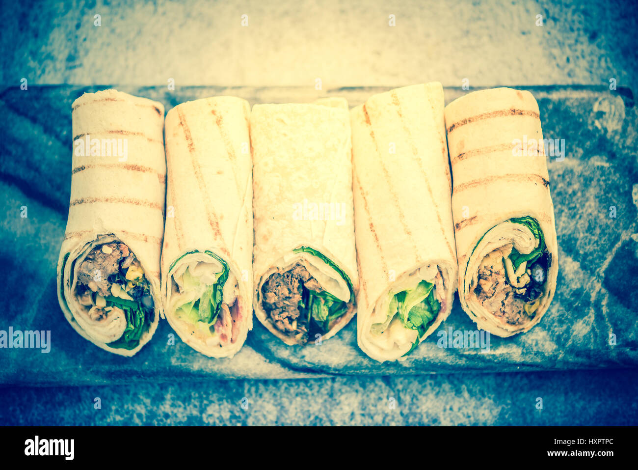 tortilla wraps, light food ideas, bright colors Stock Photo Alamy