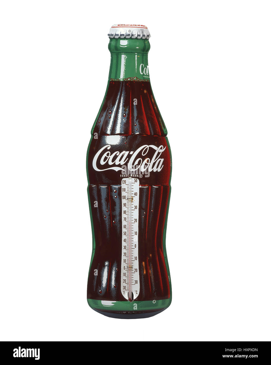 Classic Coca-Cola thermometer, United States of America Stock Photo