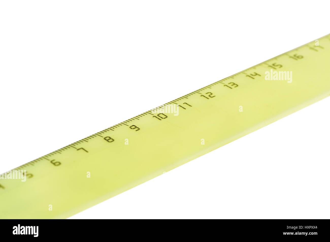 Yellow ruler isolated on white background Stock Photo - Alamy