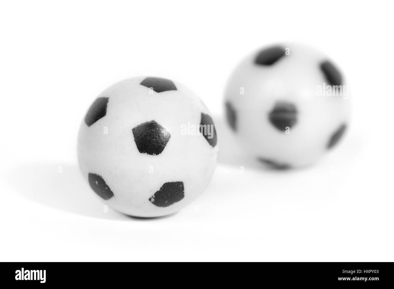 Two little plastic football isolated on white Stock Photo Alamy