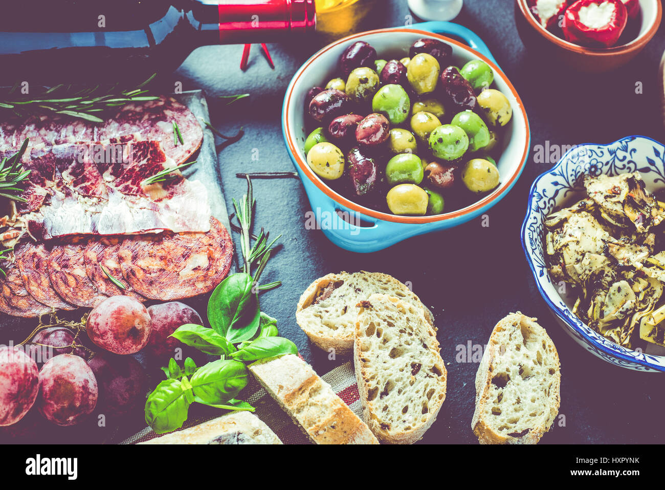 authentic spanish tapas set up in restaurant or bar Stock Photo - Alamy