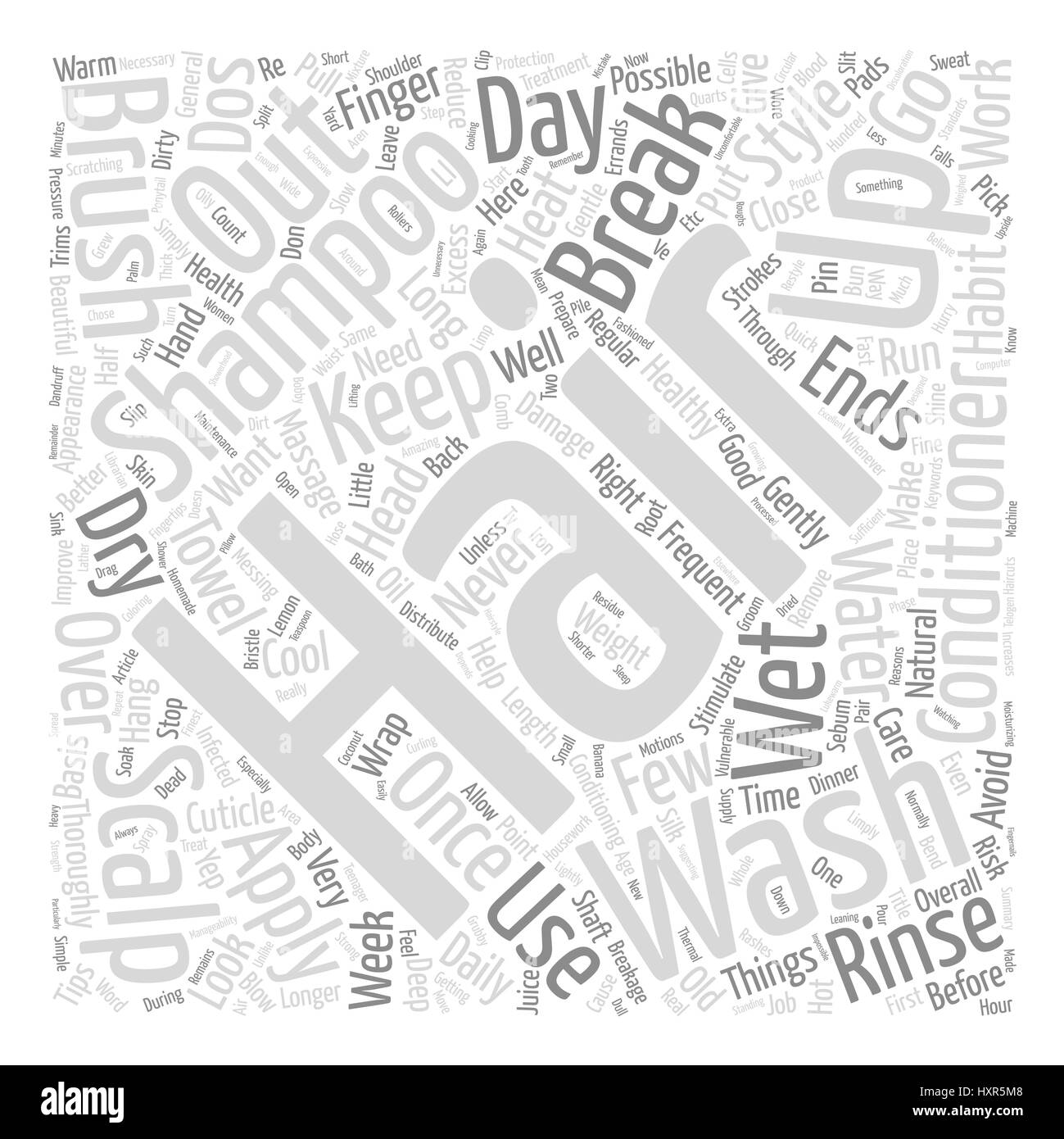 Simple Tips For Beautiful Healthy Hair Text Background Wordcloud