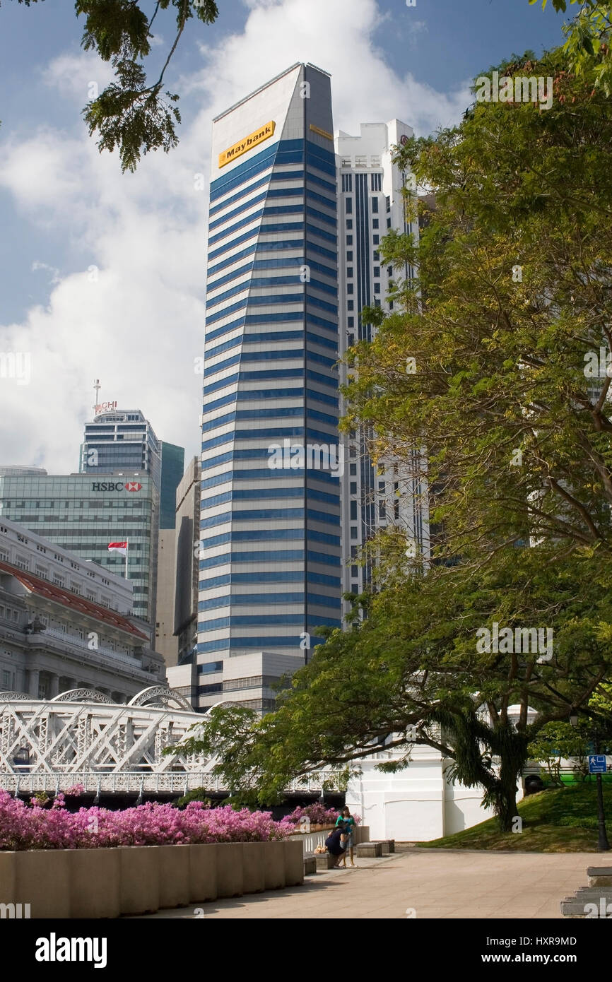 Building of the Maybank in Singapore, Asia, Gebäude der Maybank in Singapur, Asien Stock Photo