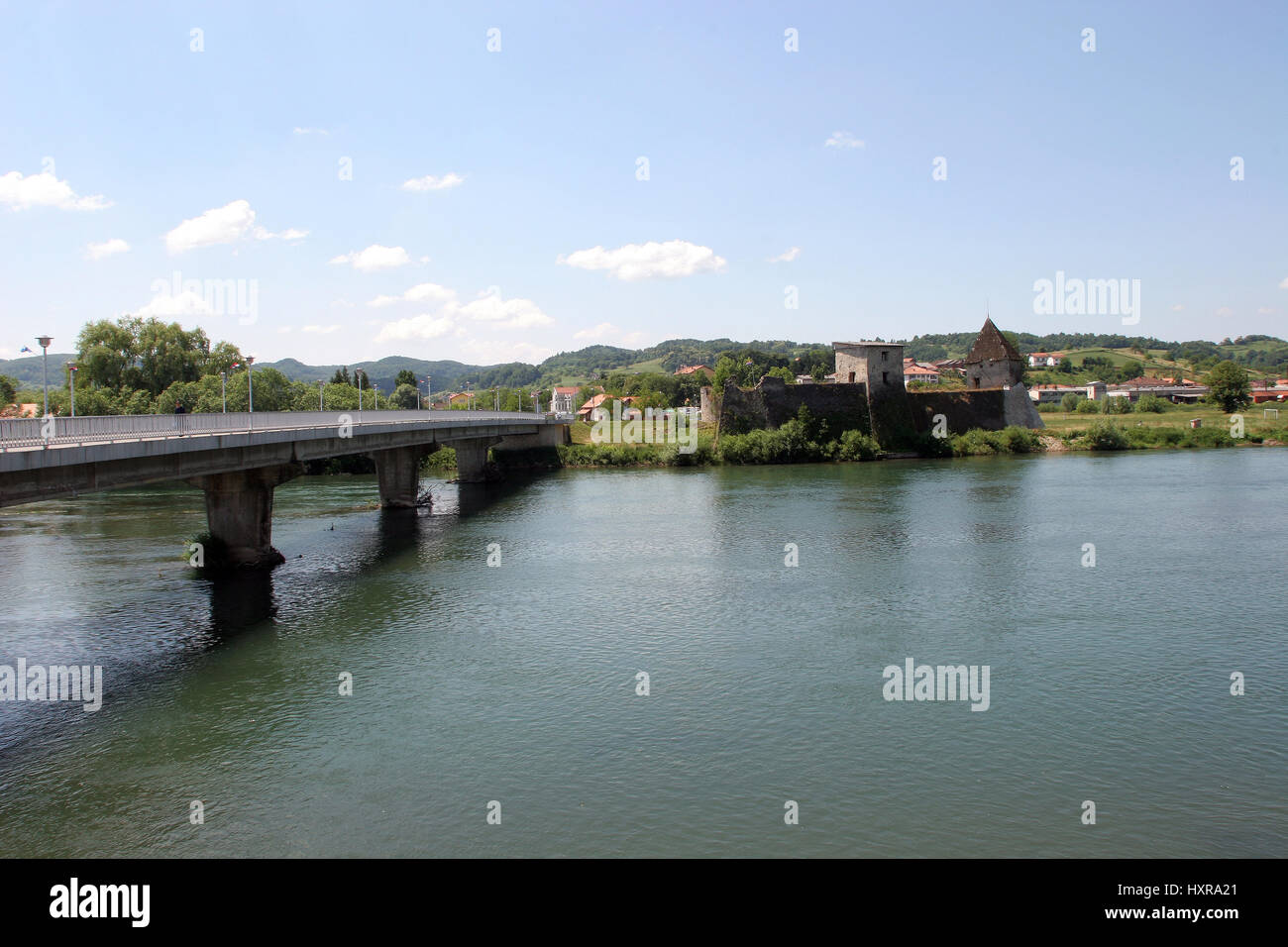 Bridge over the River Una in Hrvatska Kostajnica, Croatia Stock Photo