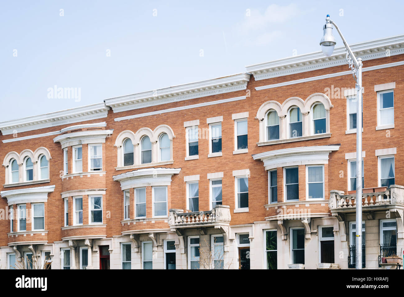 Row houses on Charles Street, in Charles Village, Baltimore, Maryland