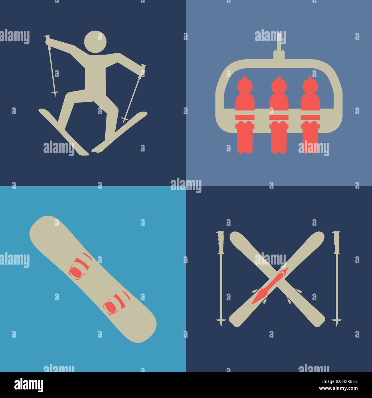 Snowboarding and winter sports vector icon symbol Stock Vector Image ...