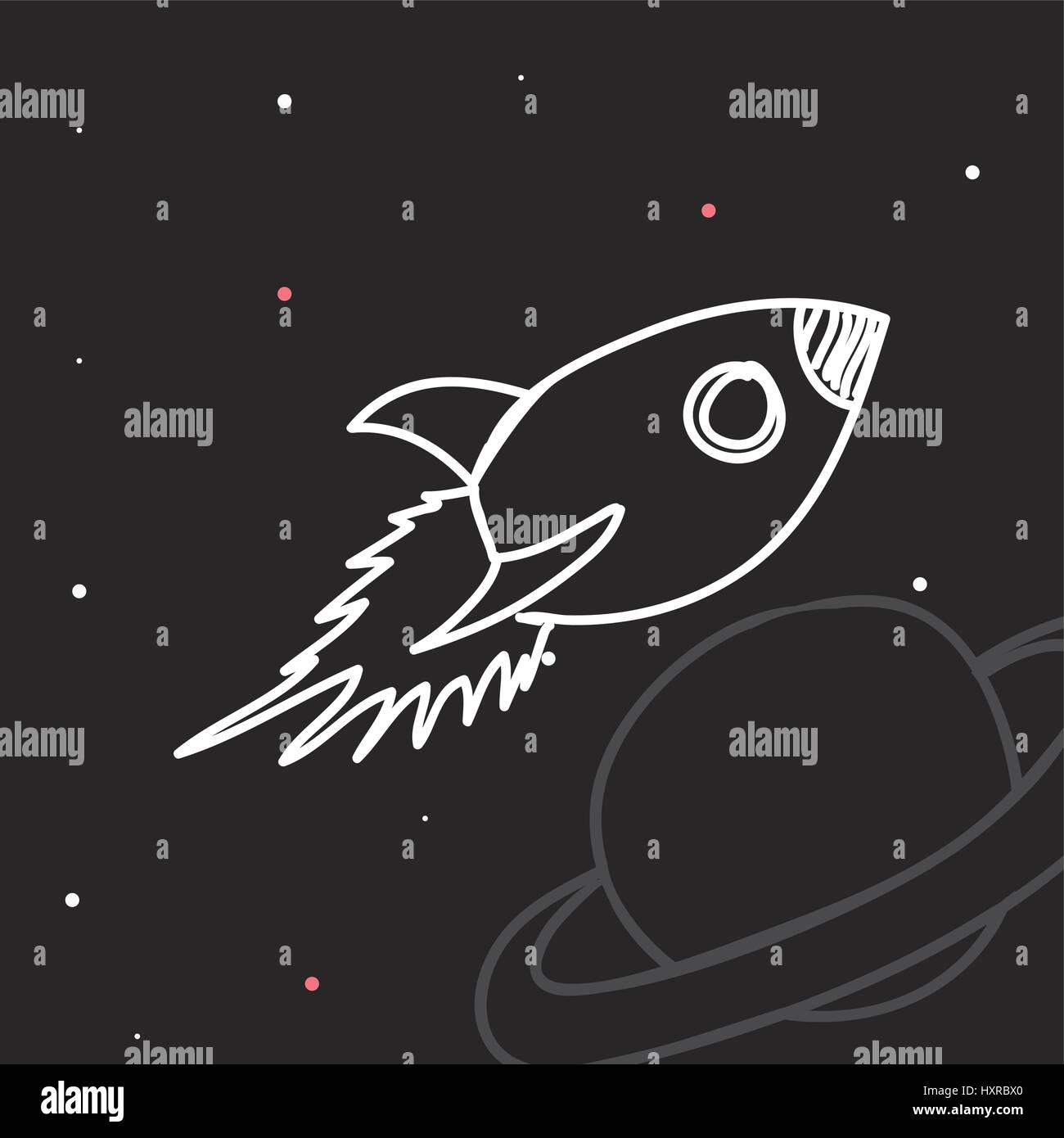 Space and travel scribbles cartoons drawing vector illustration Stock ...