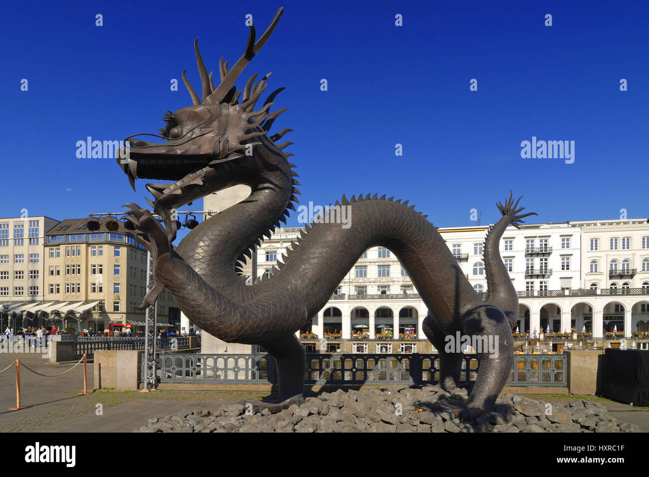 Hamburg, Germany, Europe, town, towns, Gro? town, Gro? towns, day, during the day, hamburger, dragon, dragon, Chinese, Chinese, sculpture, sculptures, Stock Photo