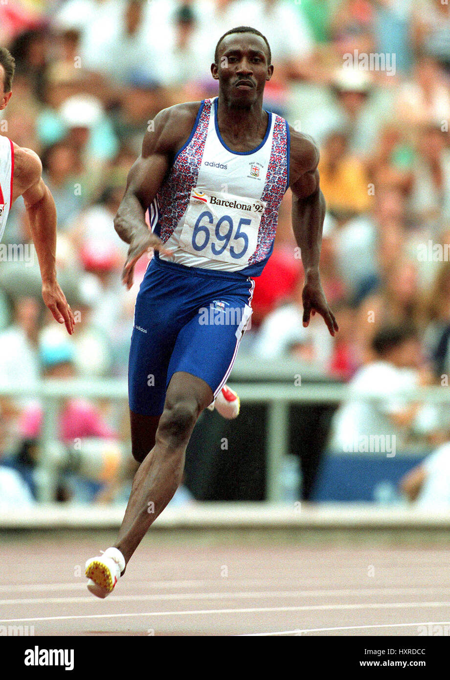 LINFORD CHRISTIE 200 METRES 13 August 1992 Stock Photo
