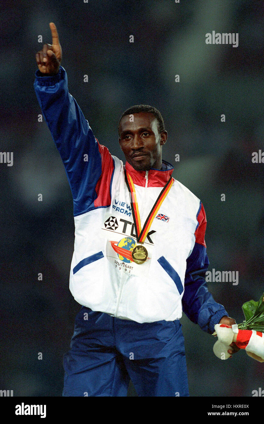 LINFORD CHRISTIE 100 METRES 18 August 1993 Stock Photo