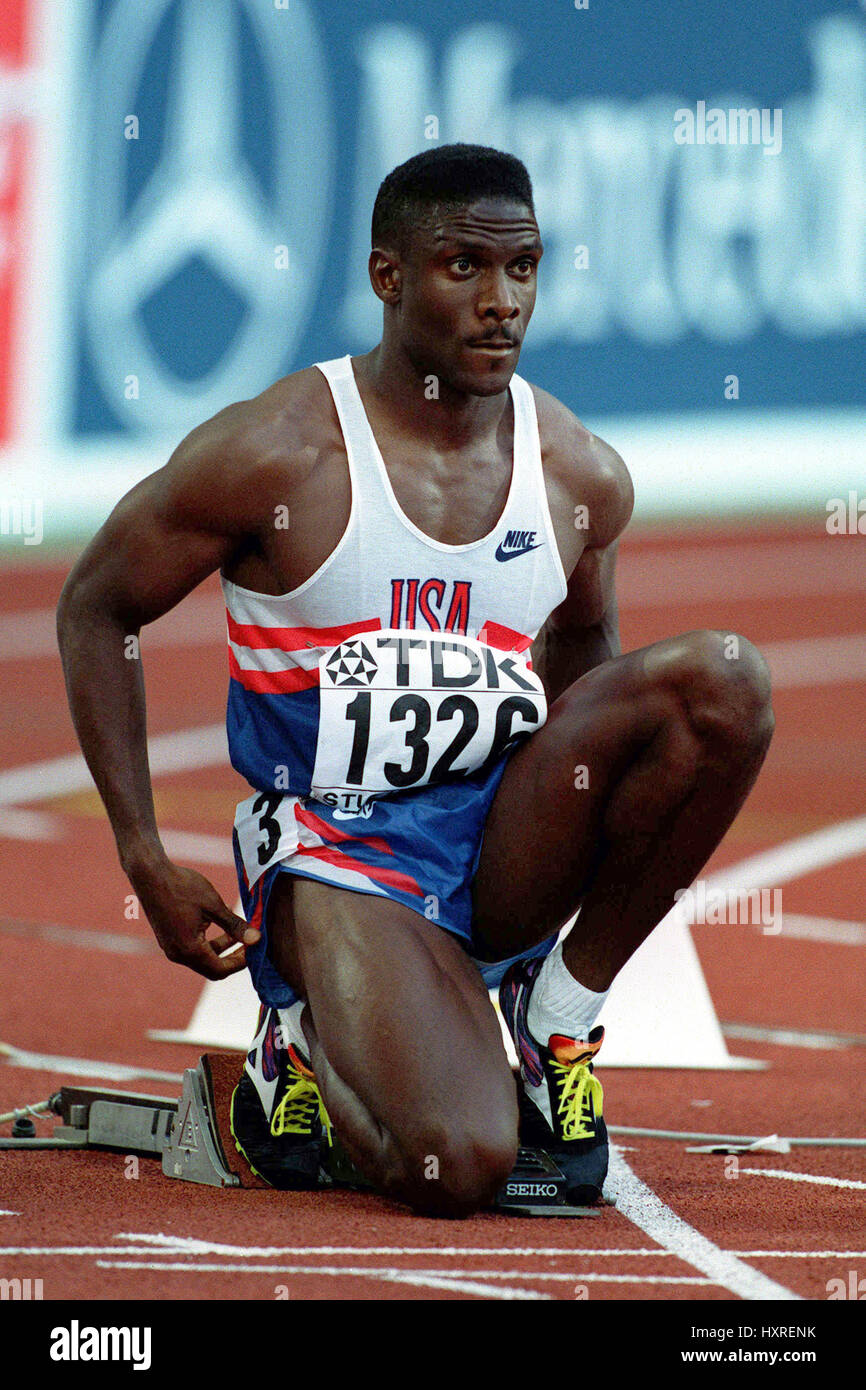 DENNIS MITCHELL 100 METRES 18 August 1993 Stock Photo - Alamy