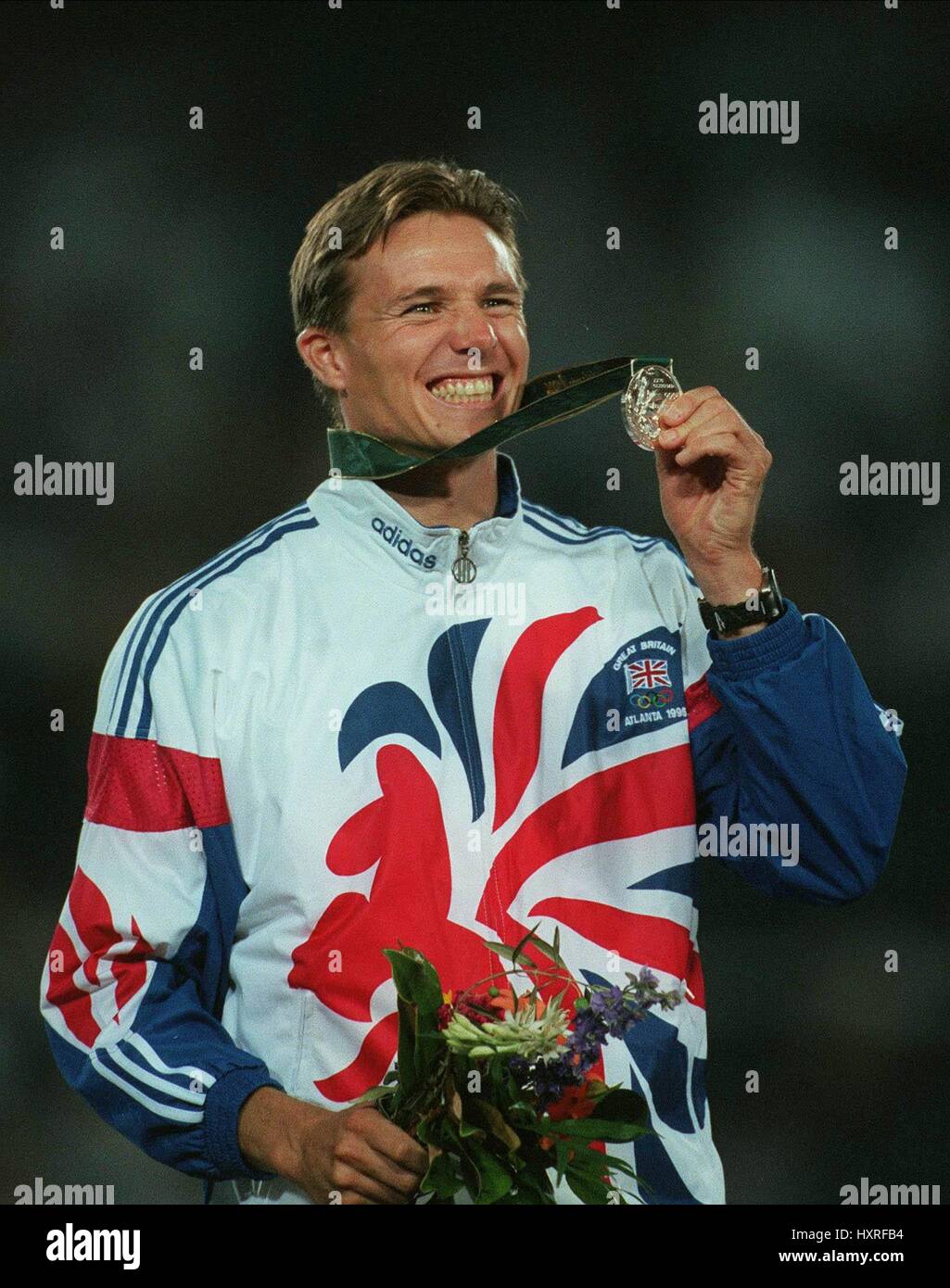 ROGER BLACK WITH SILVER MEDAL ATLANTA 96' 01 August 1996 Stock Photo