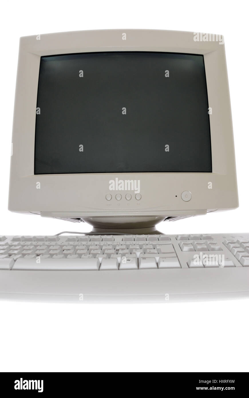 Computer monitor and keyboard, Computermonitor und Tastatur Stock Photo
