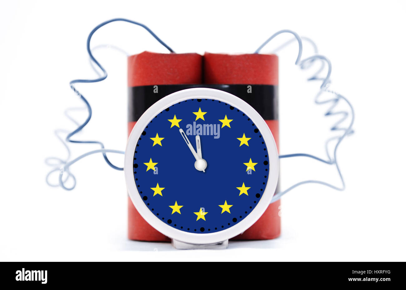 Time bomb with EU sign, Zeitbombe mit EU-Zeichen Stock Photo