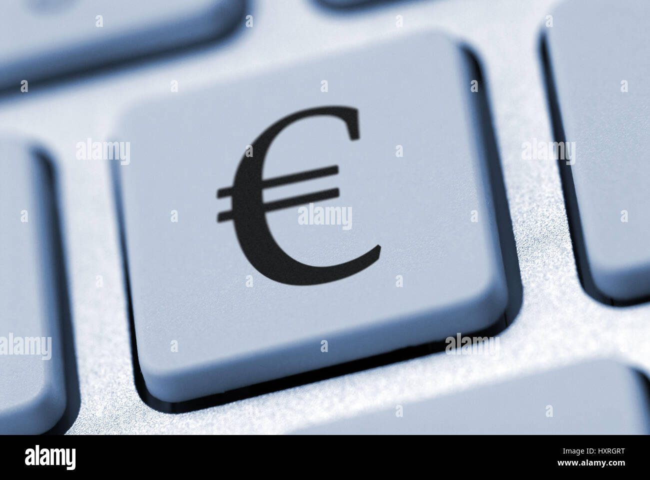 Euro-signs on computer keyboard, Euro-Zeichen auf Computertastatur Stock Photo