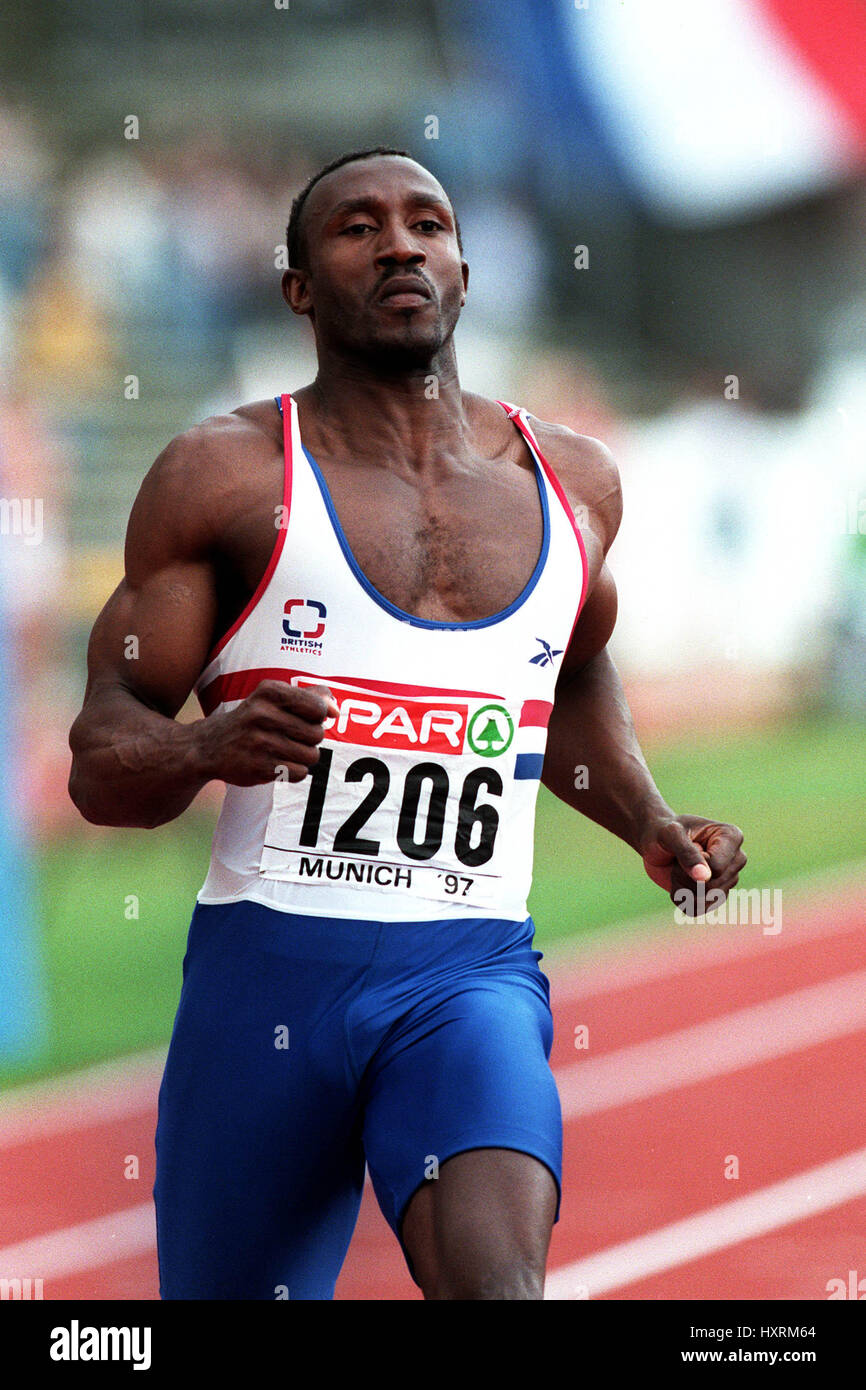 LINFORD CHRISTIE 100 METRES 21 June 1997 Stock Photo